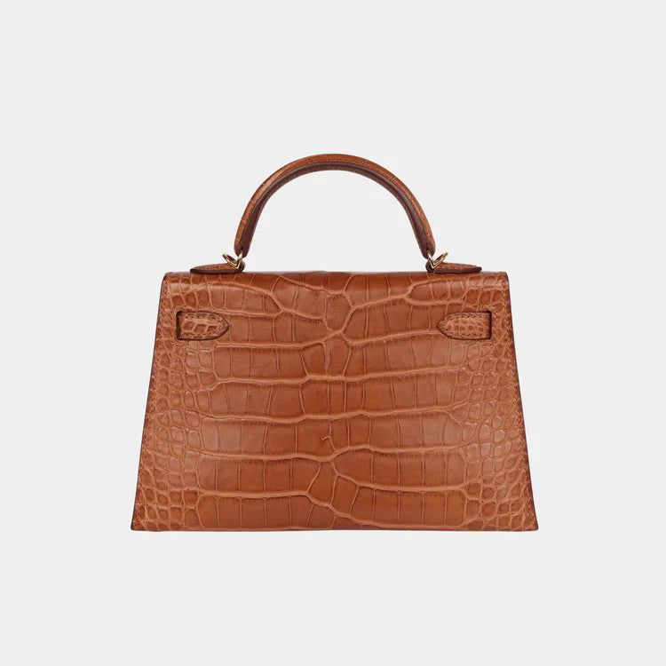 Mini Kelly Matte Alligator Gold GHW